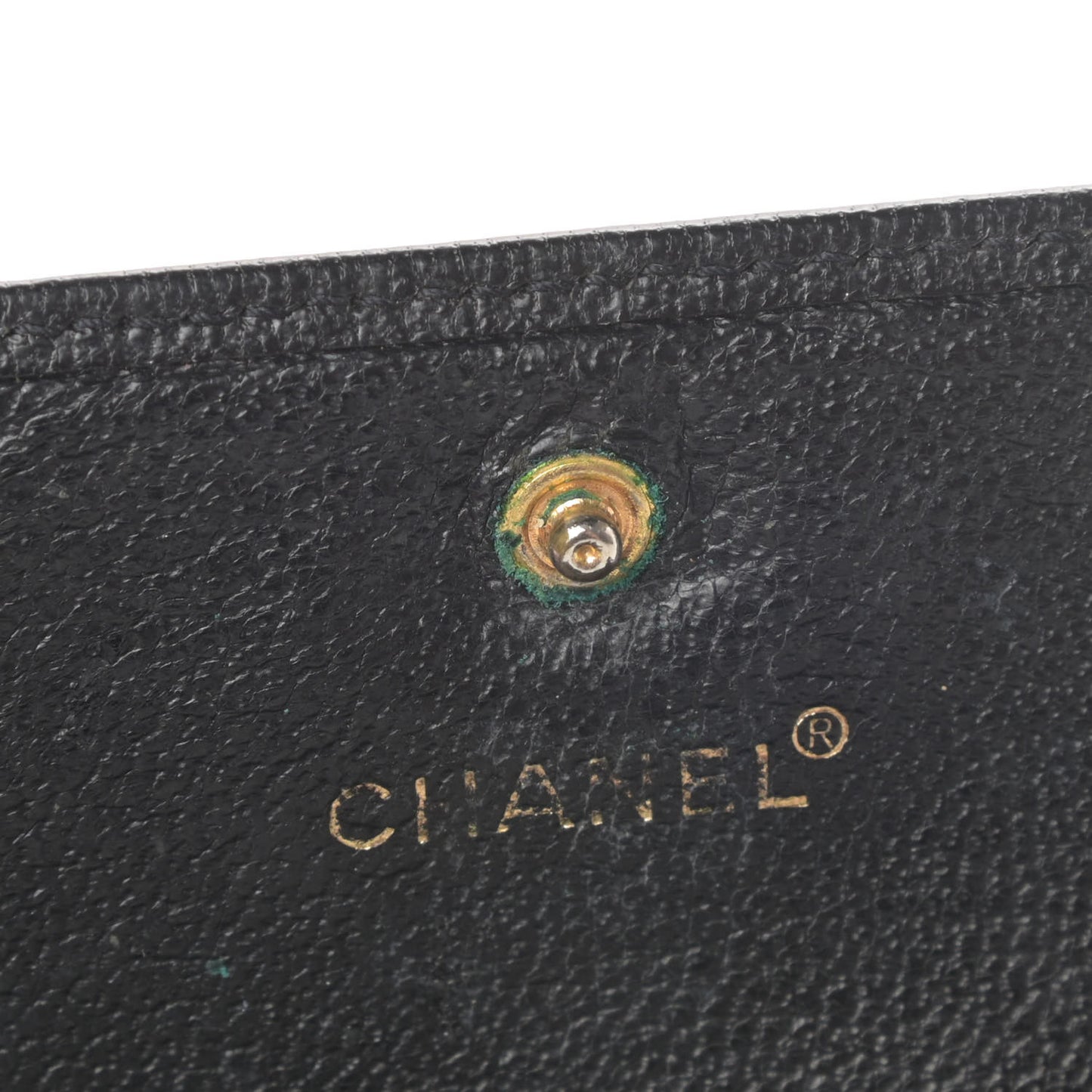 Goatskin Compact CC Flap Wallet Black