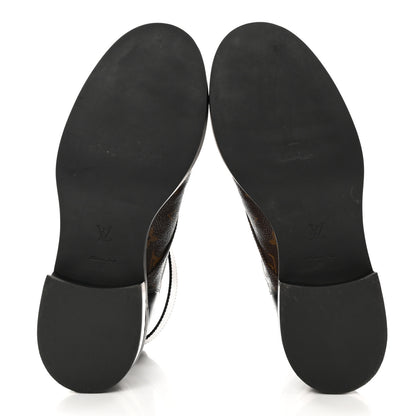 Louis Vuitton Calfskin Monogram Wonderland Flat Ranger Boots 39 Black 5 of 21