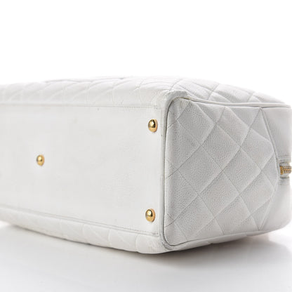 Chanel Caviar Quilted Large Bowler White 7 of 18