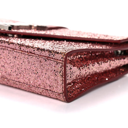Saint Laurent Glitter Monogram Galactica Satchel Pink 11 of 19