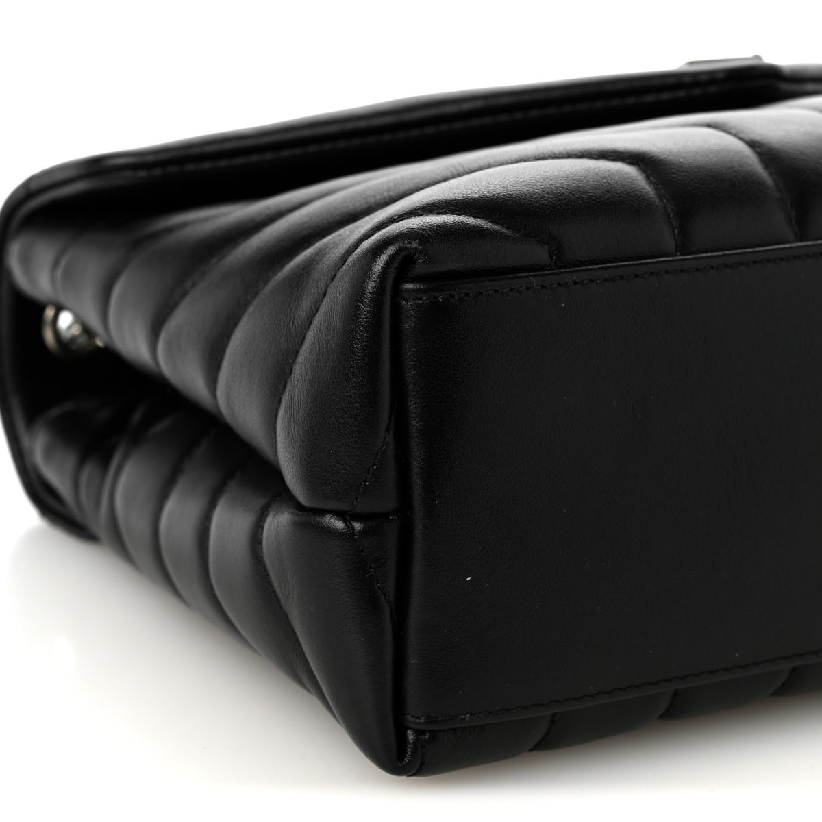 Calfskin Y Quilted Monogram Small Loulou Chain Satchel Black