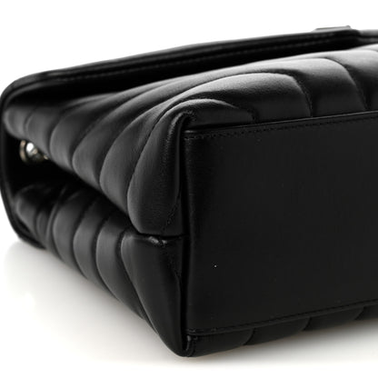 Saint Laurent Calfskin Y Quilted Monogram Small Loulou Chain Satchel Black 8 of 9