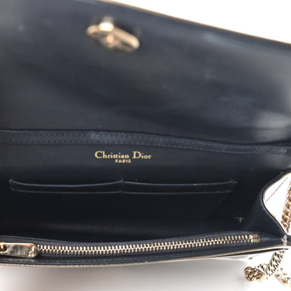 Christian Dior Metallic Patent Micro-Cannage Diorama Wallet on Chain Pouch Gold 8 of 10