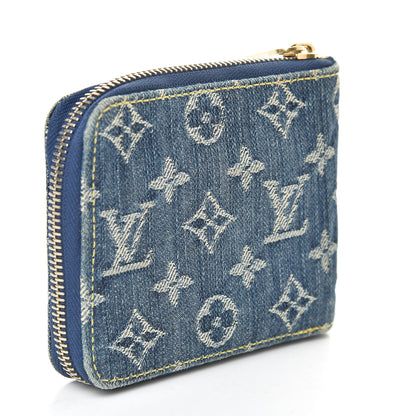 Louis Vuitton Denim Zip Compact Wallet Blue 3 of 7