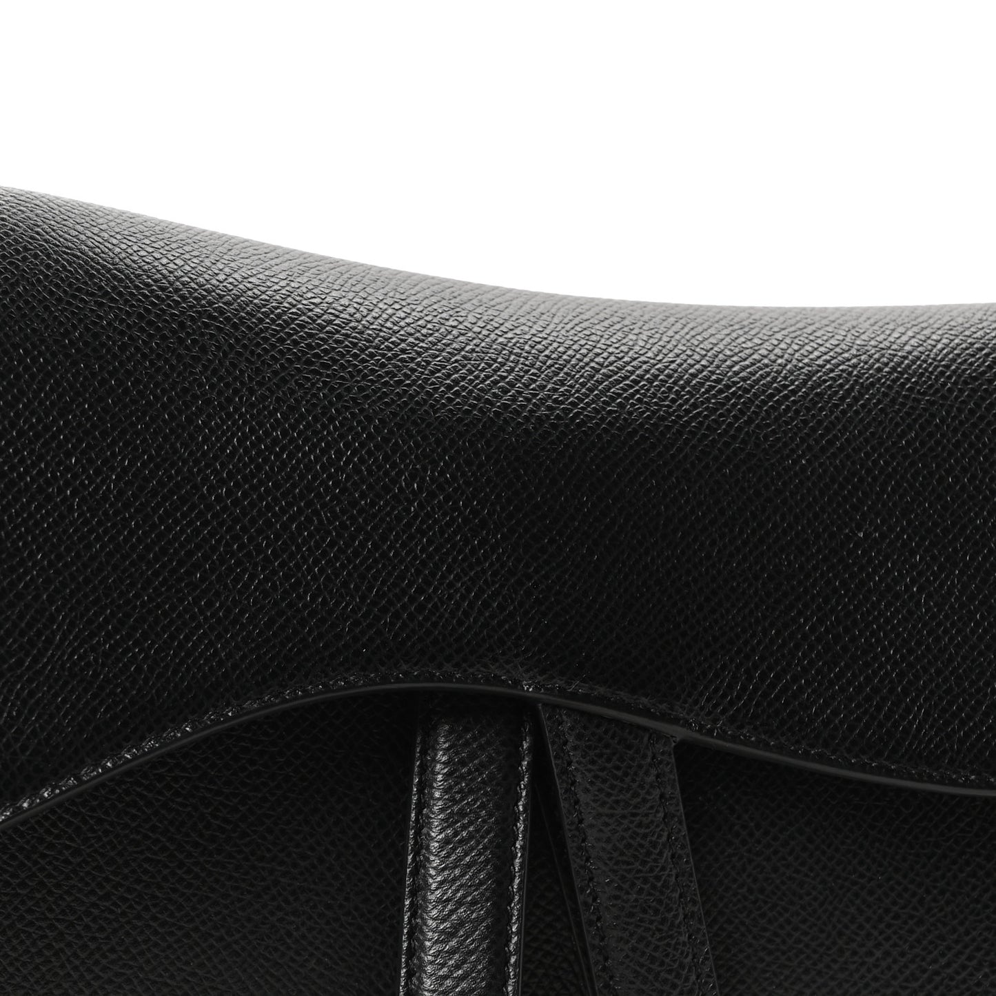 Grained Calfskin Saddle Bag Black