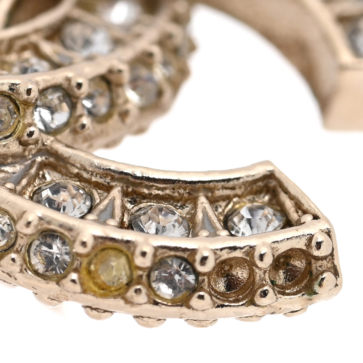 Crystal Timeless CC Earrings Light Gold