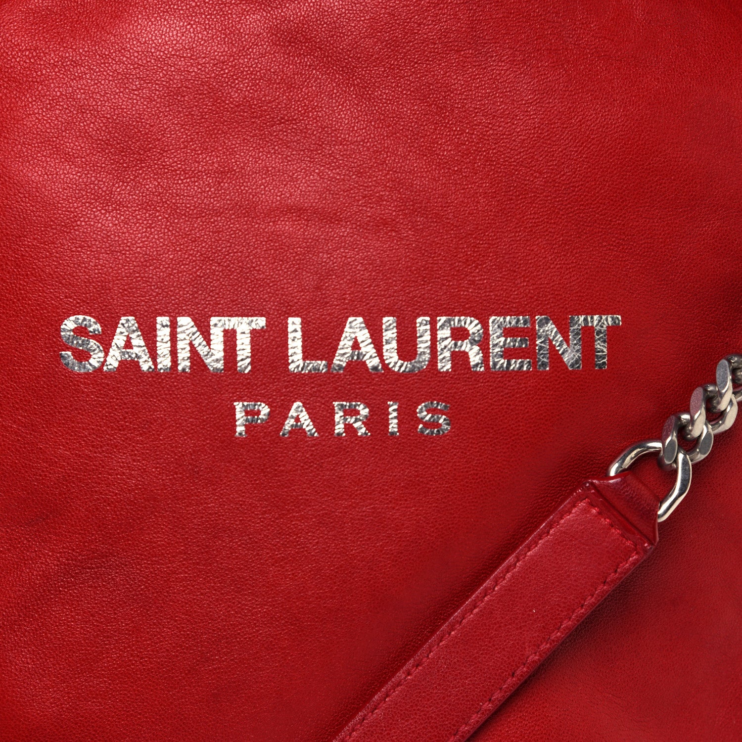 Saint Laurent Lambskin Teddy Drawstring Bag Eros Red 12 of 15