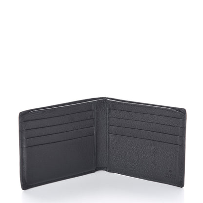 Gucci Calfskin Boar Effect GG Marmont Bi-Fold Wallet Black 5 of 6