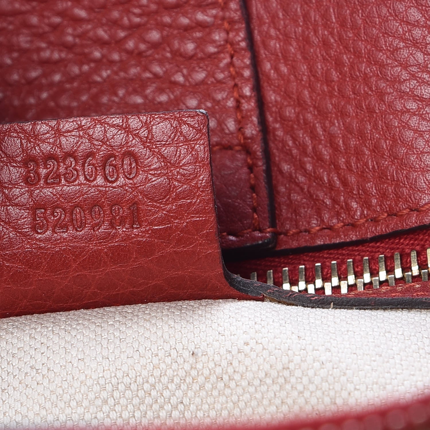 Gucci Pebbled Calfskin Medium Bamboo Shopper Tote Red 11 of 11