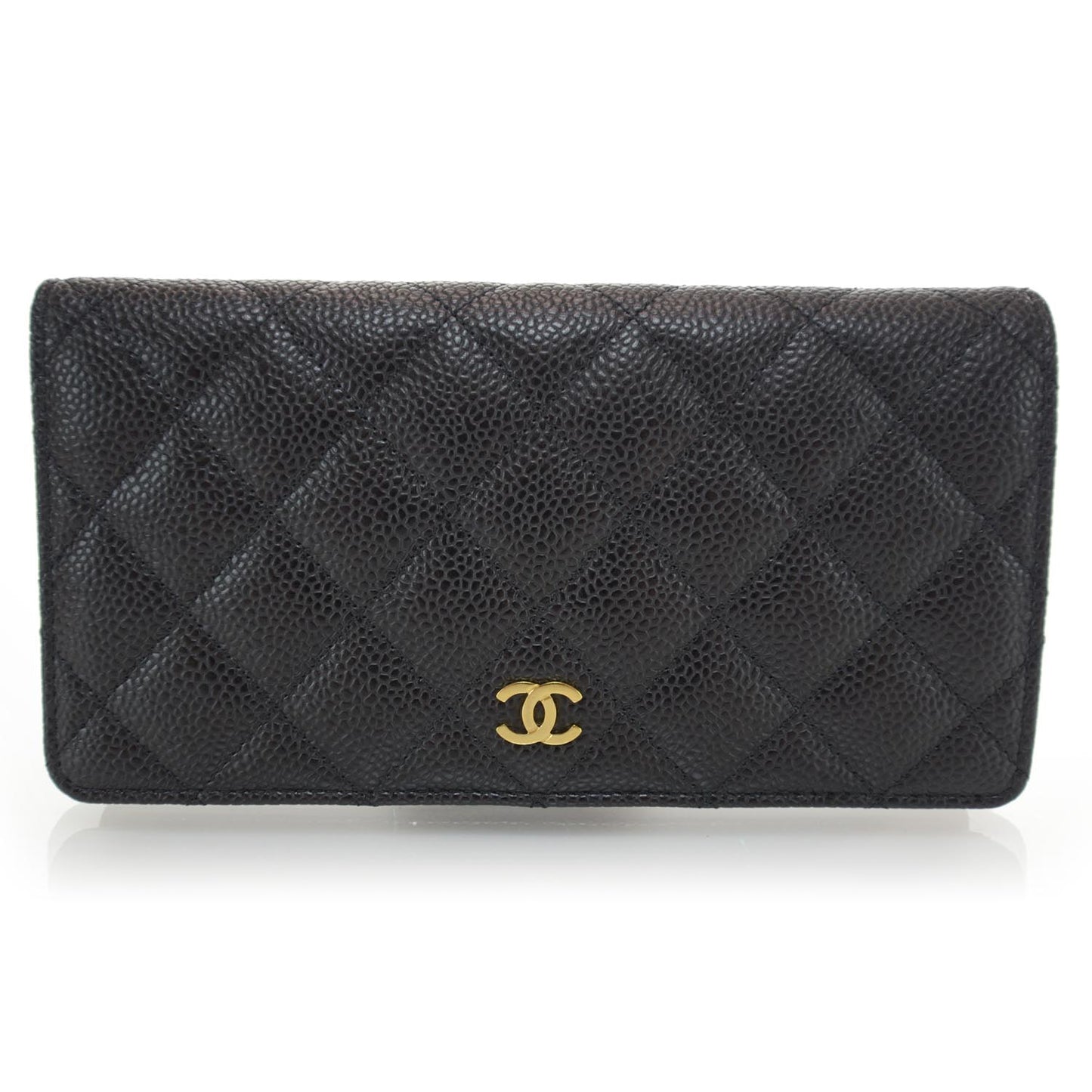 Caviar Quilted Yen Wallet Black