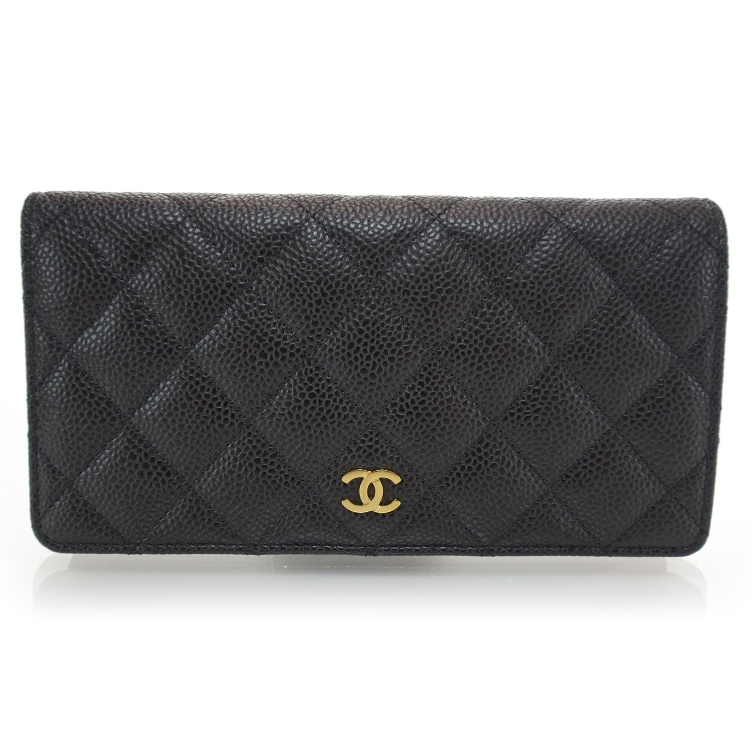Chanel Caviar Quilted Yen Wallet Black 1 of 8
