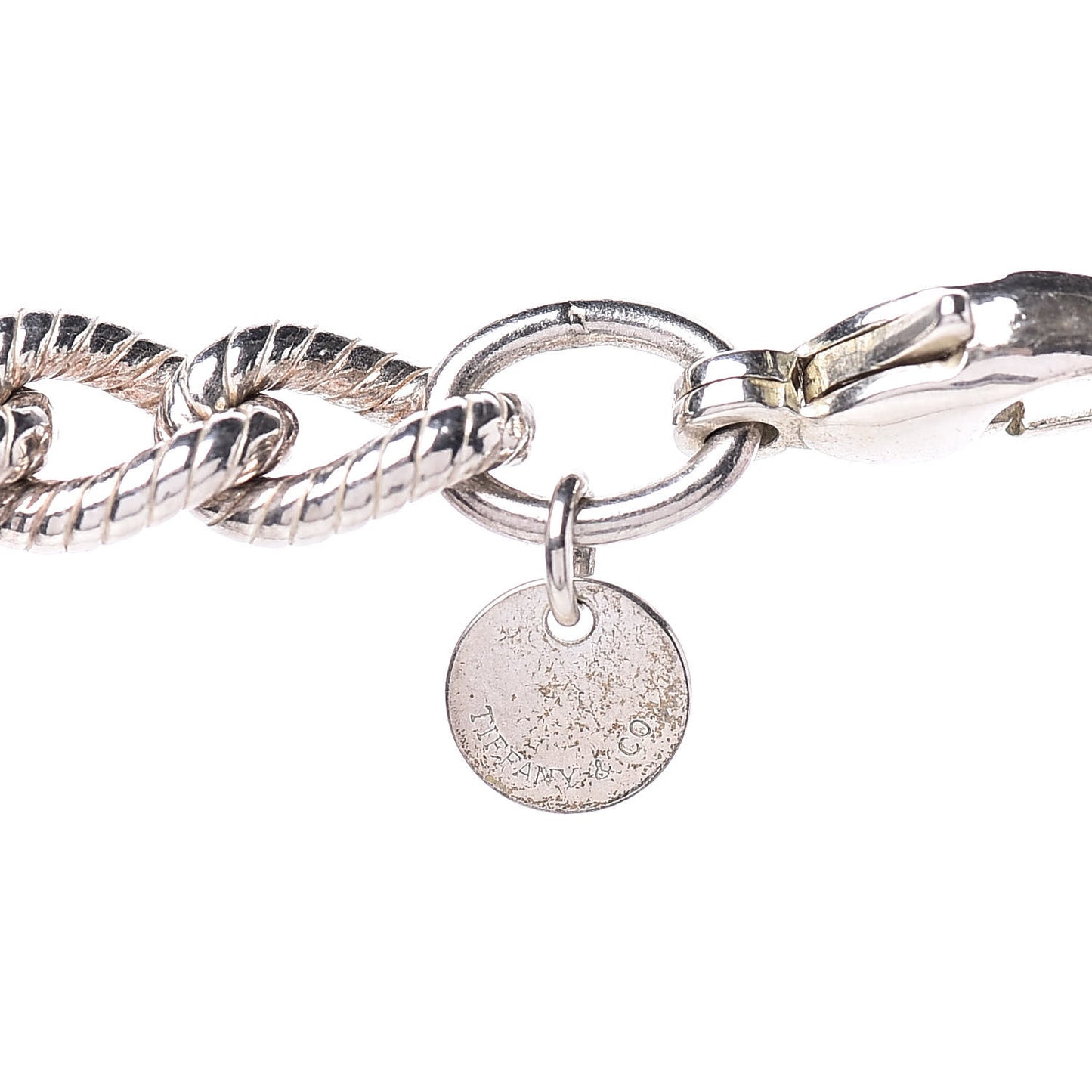 Sterling Silver Textured Rope Link Chain Necklace