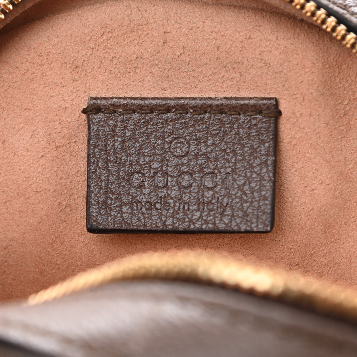 Gucci GG Supreme Monogram Web Mini Ophidia Round Shoulder Bag Brown 6 of 13