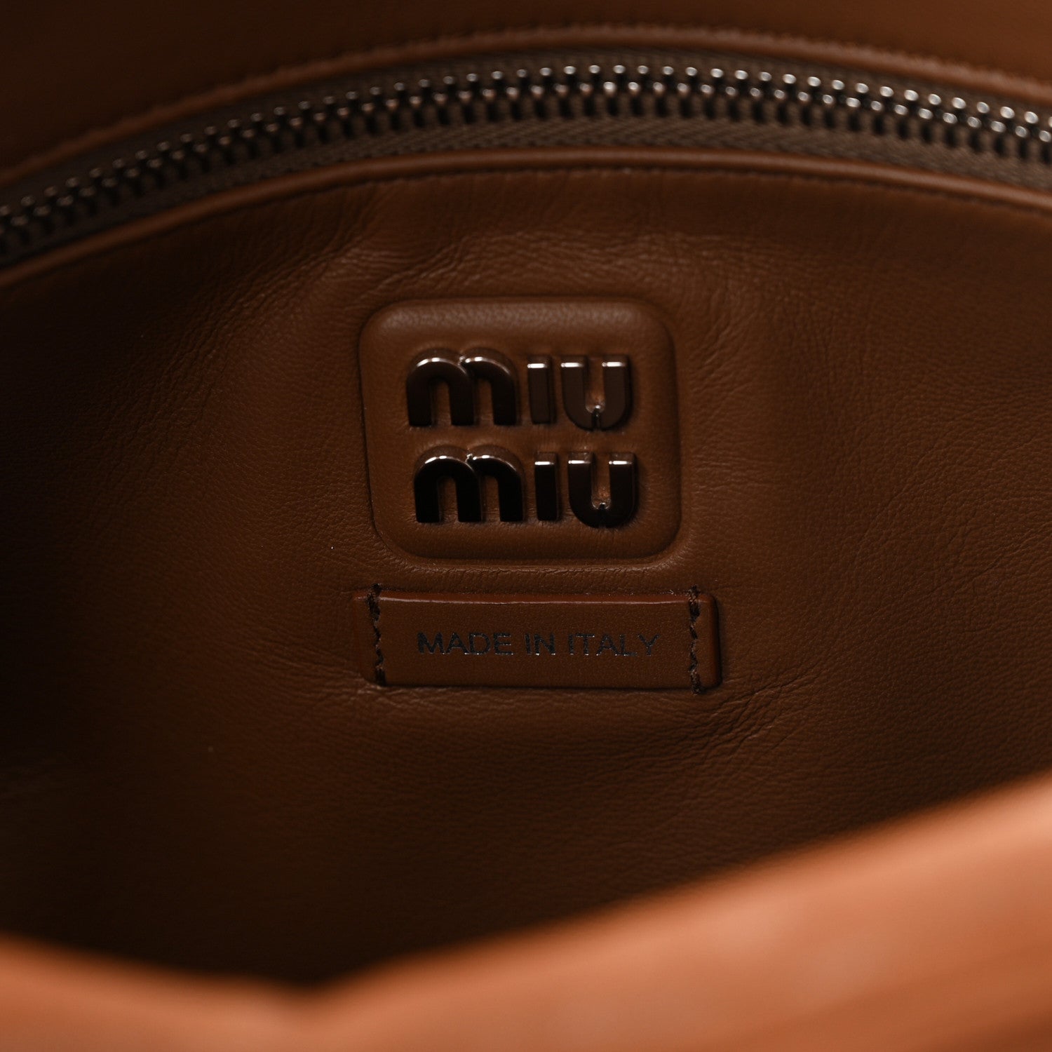 Miu Miu Nappa Aviator Pocket Top Handle Bag  Rovere 6 of 9