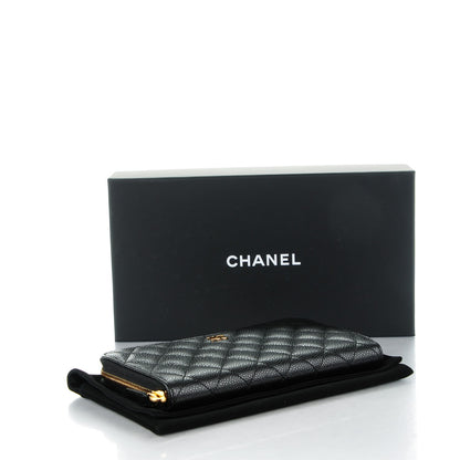 Chanel Caviar Quilted Large Gusset Zip Around Wallet Black 4 of 8