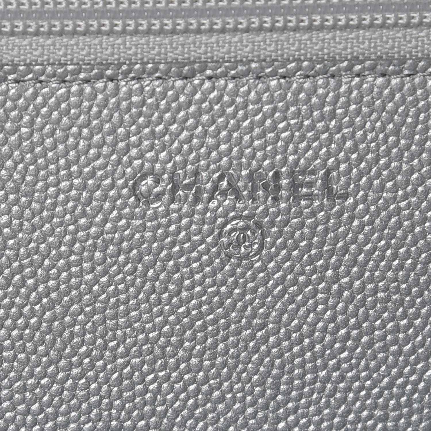 Chanel Metallic Caviar Chevron Quilted Vintage Mademoiselle Wallet On Chain WOC Silver 8 of 12