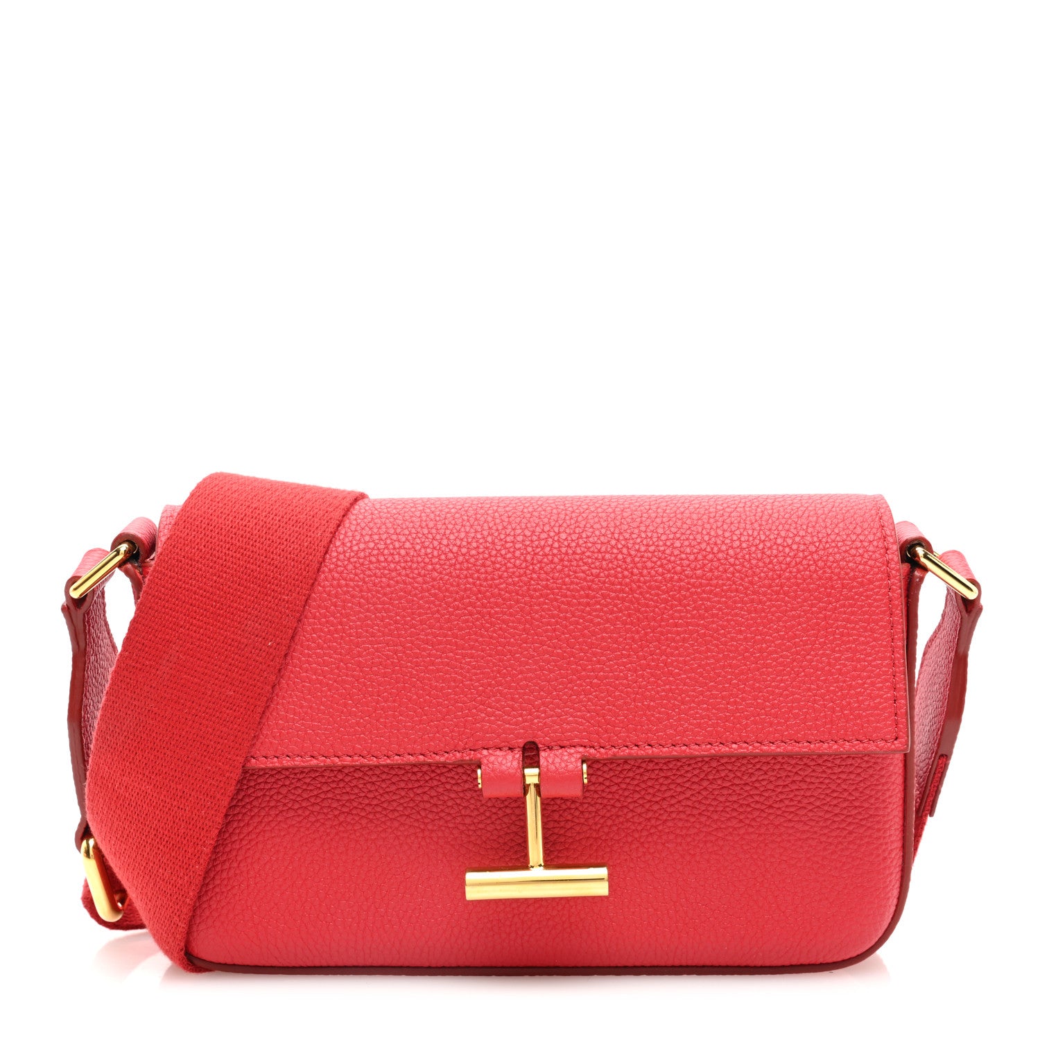 Tom Ford Grained Calfskin Mini Tara Long Strap Crossbody Bag Red 1 of 9