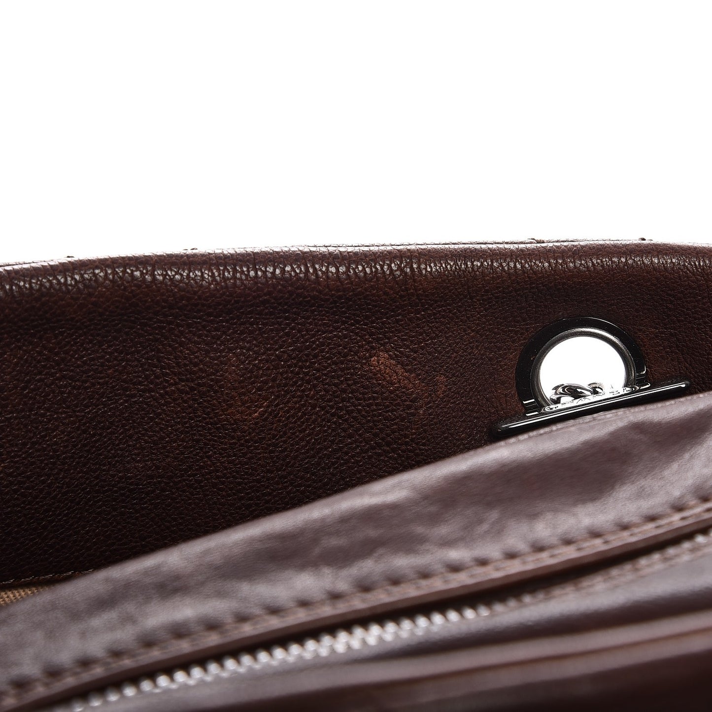 Calfskin Small Diamond Stitch Tote Dark Brown