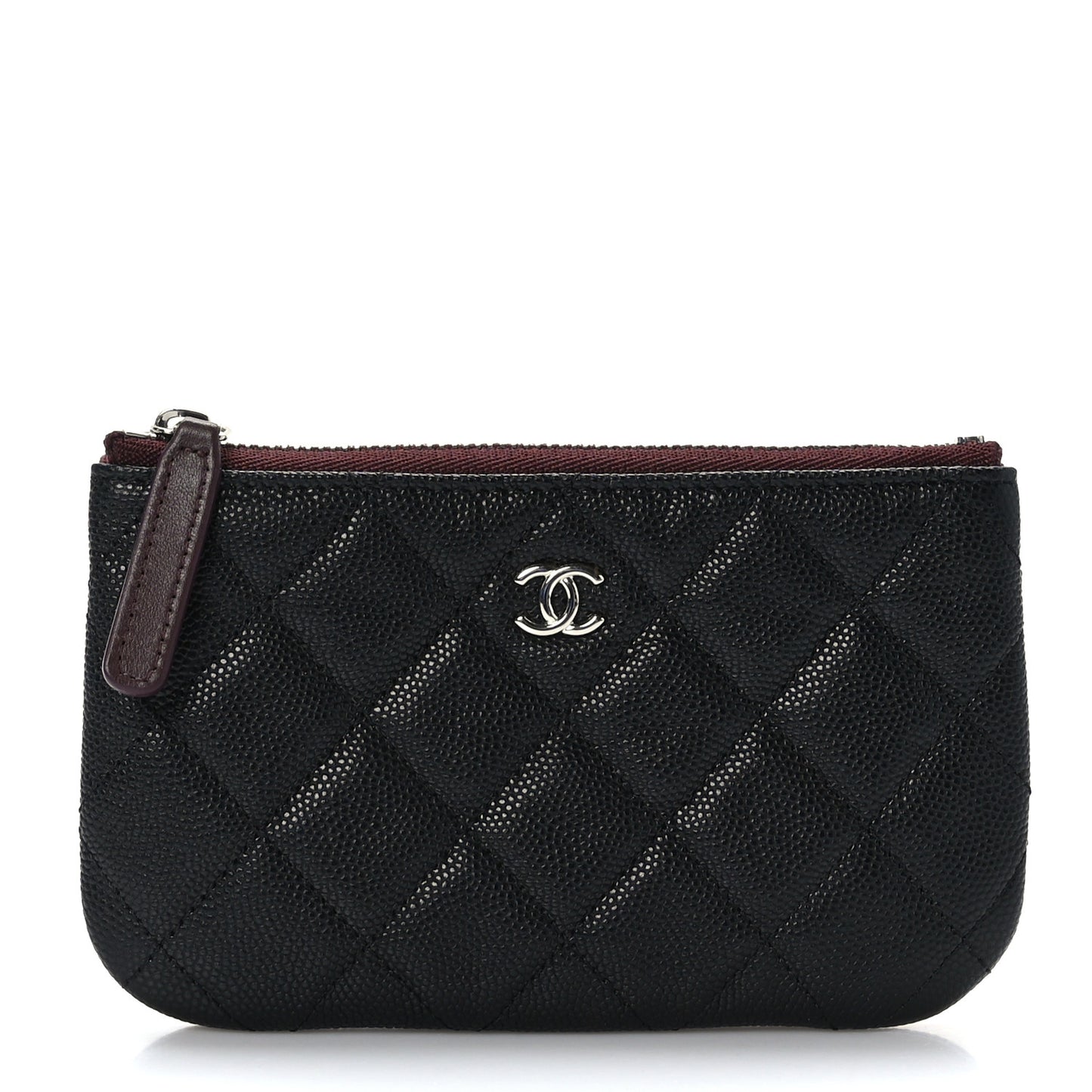 Caviar Quilted Small Cosmetic Case Black