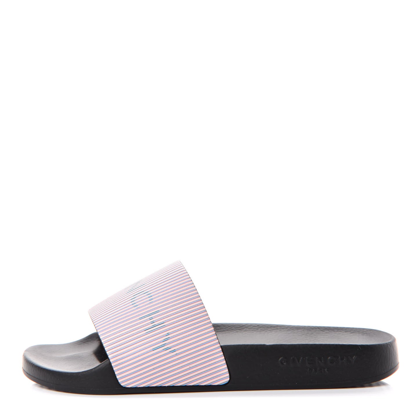 Metallic Calfskin Logo Womens Pool Slide Sandals 36 Light Pink