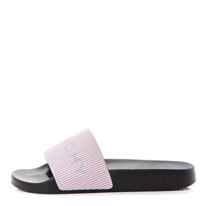 Givenchy Metallic Calfskin Logo Womens Pool Slide Sandals 36 Light Pink 1 of 12