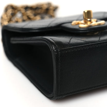 Chanel Goatskin Chic Pearls Clutch On Chain Black 9 of 10