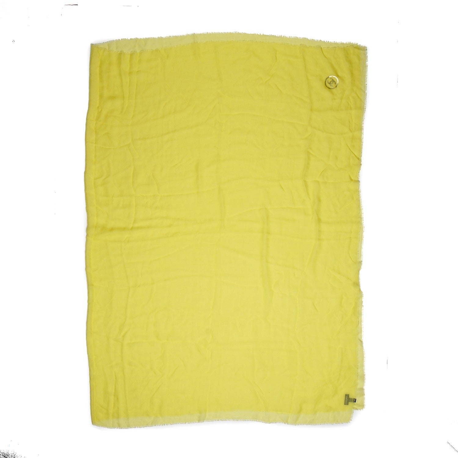 Chanel Modal Cashmere Sequins CC Scarf Yellow 3 of 9