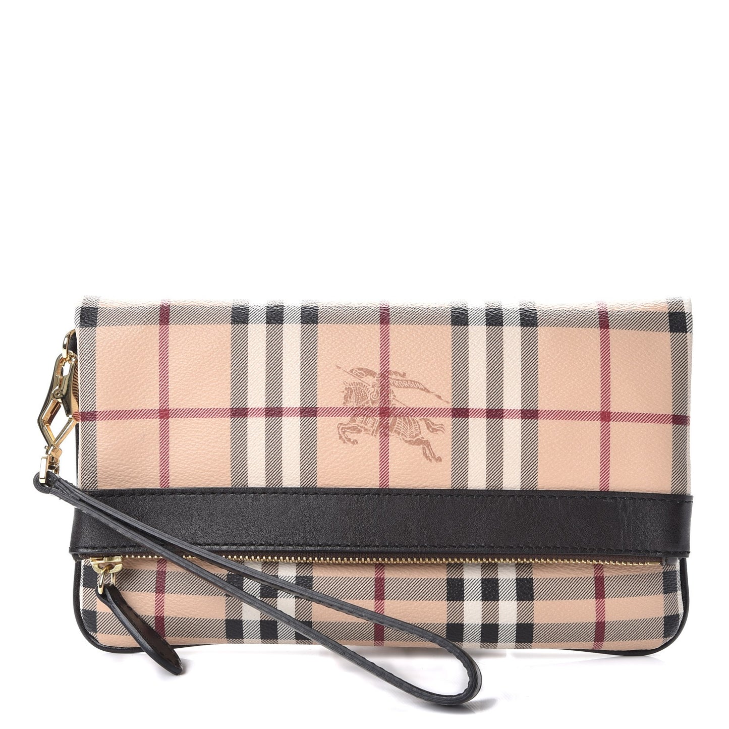 Haymarket Check Adeline Foldover Clutch Brown