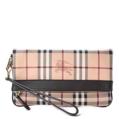 Burberry Haymarket Check Adeline Foldover Clutch Brown 1 of 7