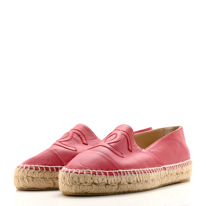 Chanel Lambskin CC Espadrilles 39 Red 3 of 11
