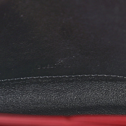 Saint Laurent Grain De Poudre Matelasse Chevron Monogram Chain Wallet Red 10 of 10