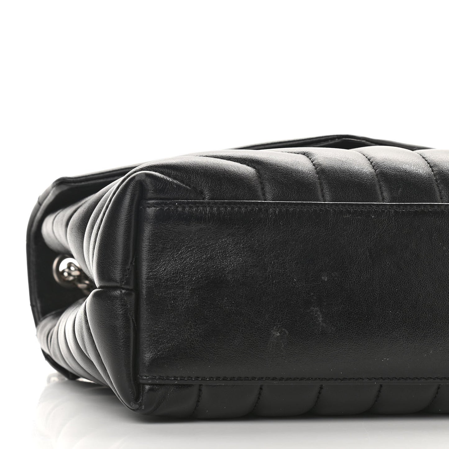 Calfskin Y Quilted Monogram Small Loulou Chain Satchel Black