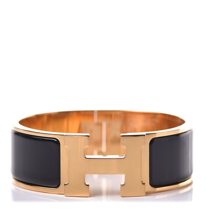Hermes Enamel Wide Clic Clac H Bracelet PM Black 1 of 6