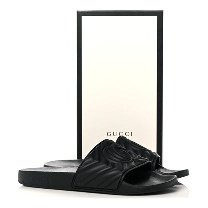 Gucci Rubber Matelasse Womens Slide Sandals 41 Black 9 of 9