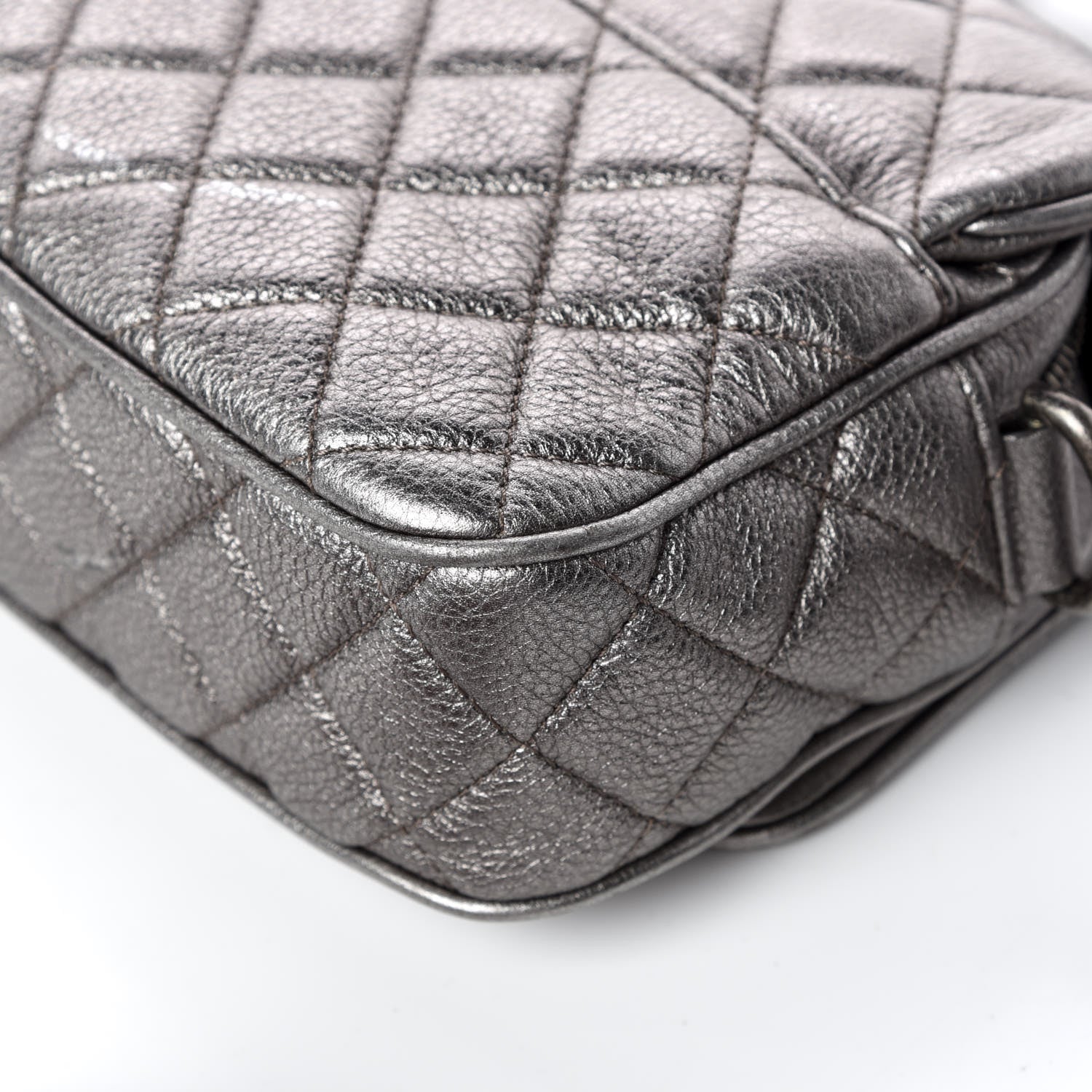 Chanel Metallic Calfskin Quilted Small Casual Rock Flap Silver 11 of 17