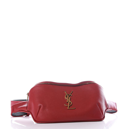 Saint Laurent Grain De Poudre Monogram Belt Bag Rouge Eros 3 of 10