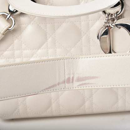 Christian Dior Lambskin Cannage Medium Lady Dior White 10 of 16