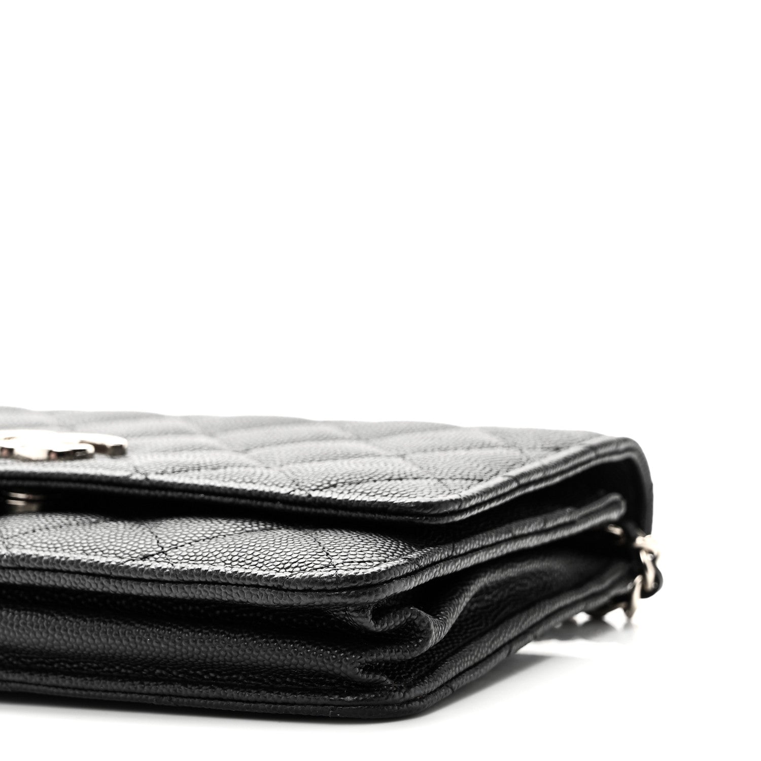 Chanel Caviar Quilted Striated CC Wallet On Chain WOC Black 11 of 11