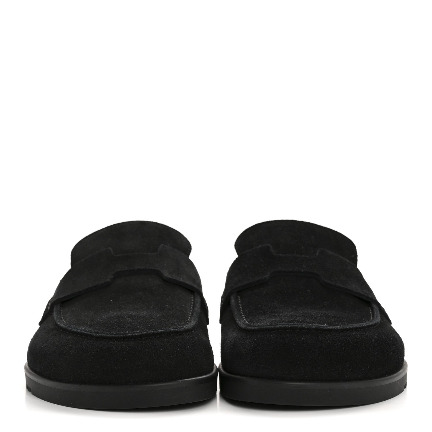 Hermes Suede Calfskin Go Mules 37.5 Black 3 of 10