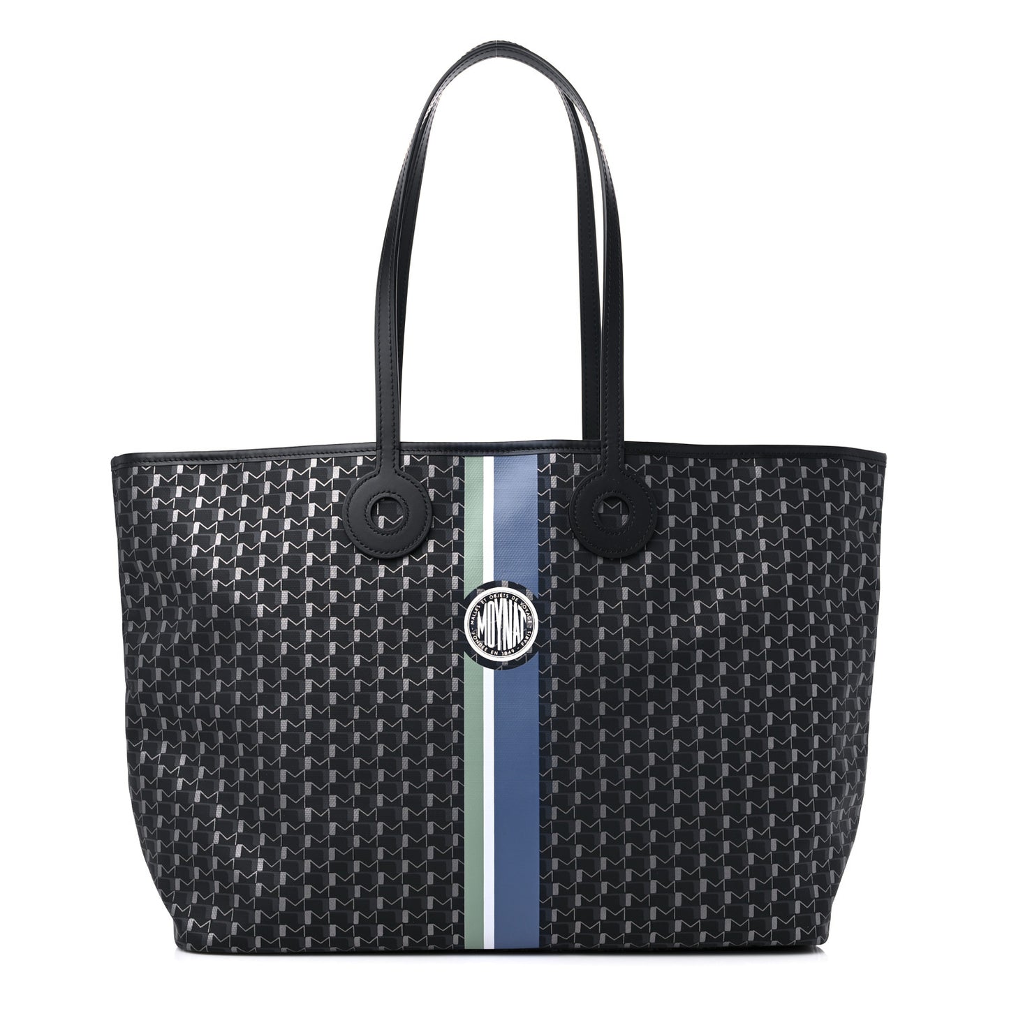 Grained Calfskin Canvas 1920 Oh! Tote Ruban GM Carbon Silver