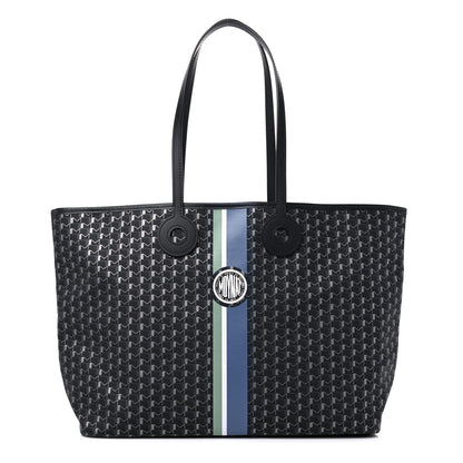 Moynat Grained Calfskin Canvas 1920 Oh! Tote Ruban GM Carbon Silver 1 of 8