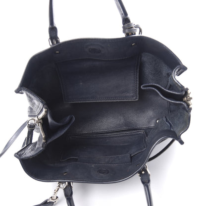 Balenciaga Veau Papier A6 Zip Around Tote Bleu Nuit 5 of 11