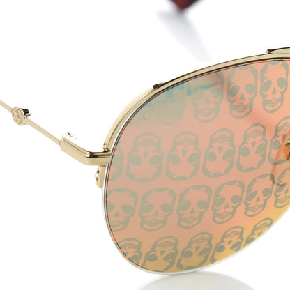 Gucci Aviator Sunglasses GG0107/S Gold Orange 7 of 8