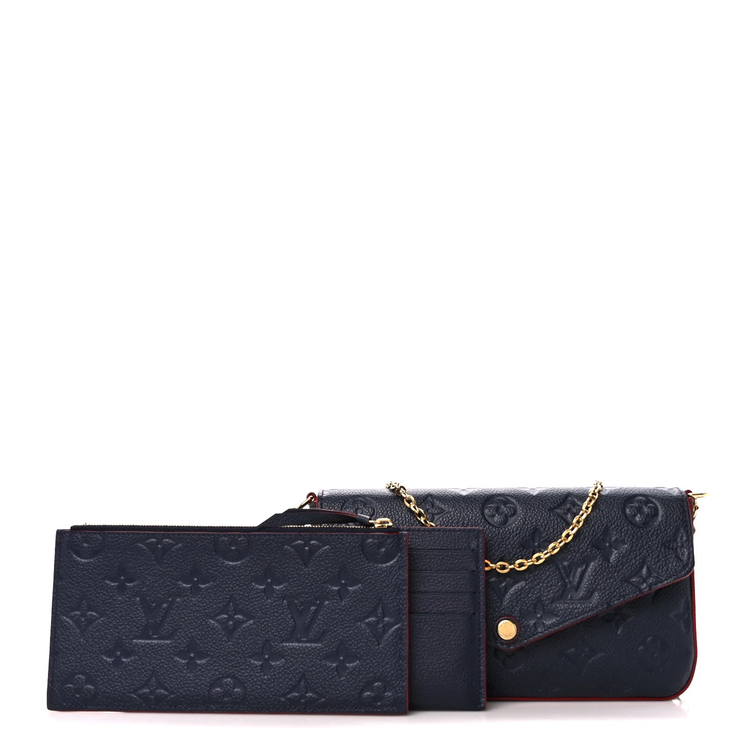 Louis Vuitton Empreinte Pochette Felicie Chain Wallet Marine Rouge 3 of 16