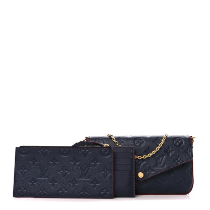Louis Vuitton Empreinte Pochette Felicie Chain Wallet Marine Rouge 3 of 16