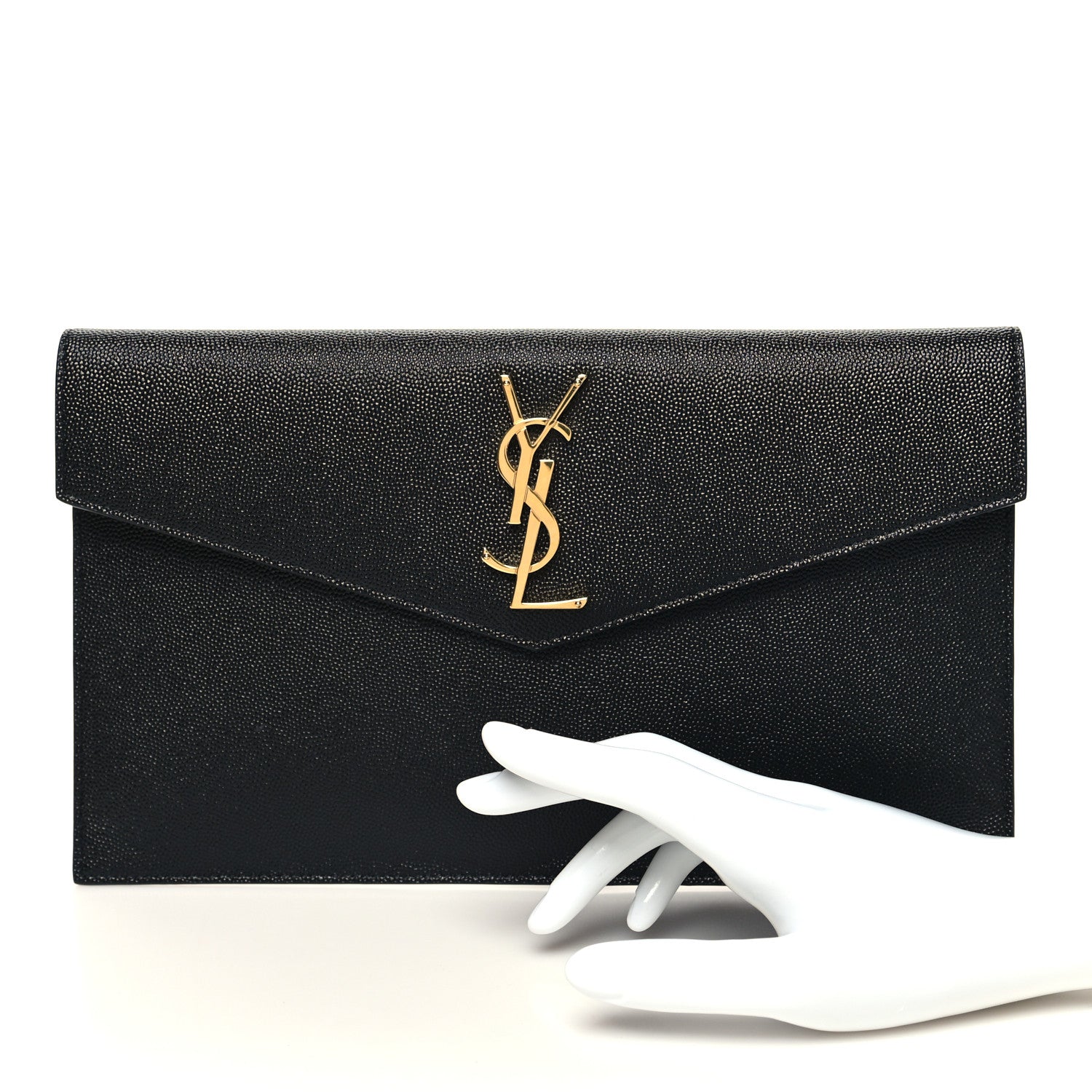 Saint Laurent Grain De Poudre Uptown Pouch Black 2 of 10