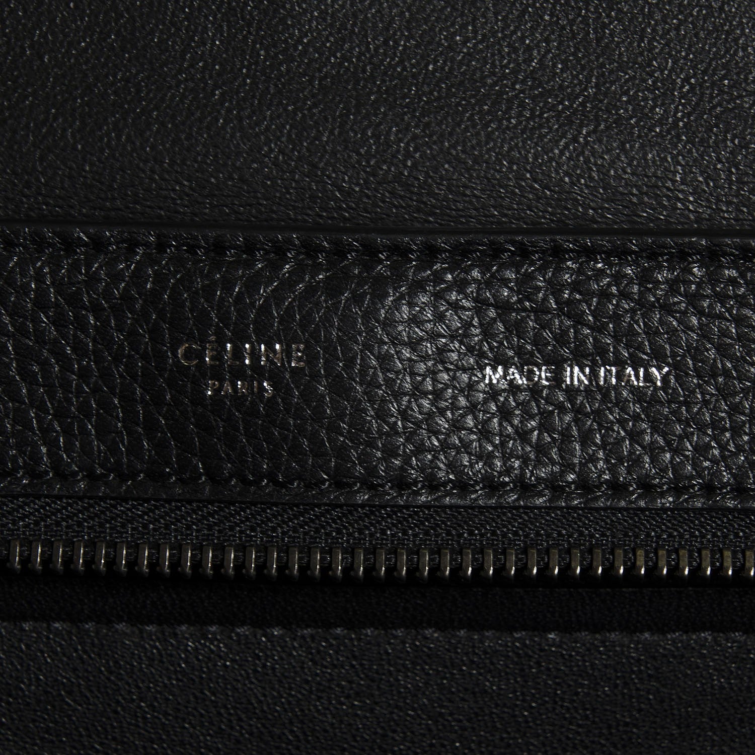 Celine Drummed Calfskin Suede Large Trapeze Black 6 of 9