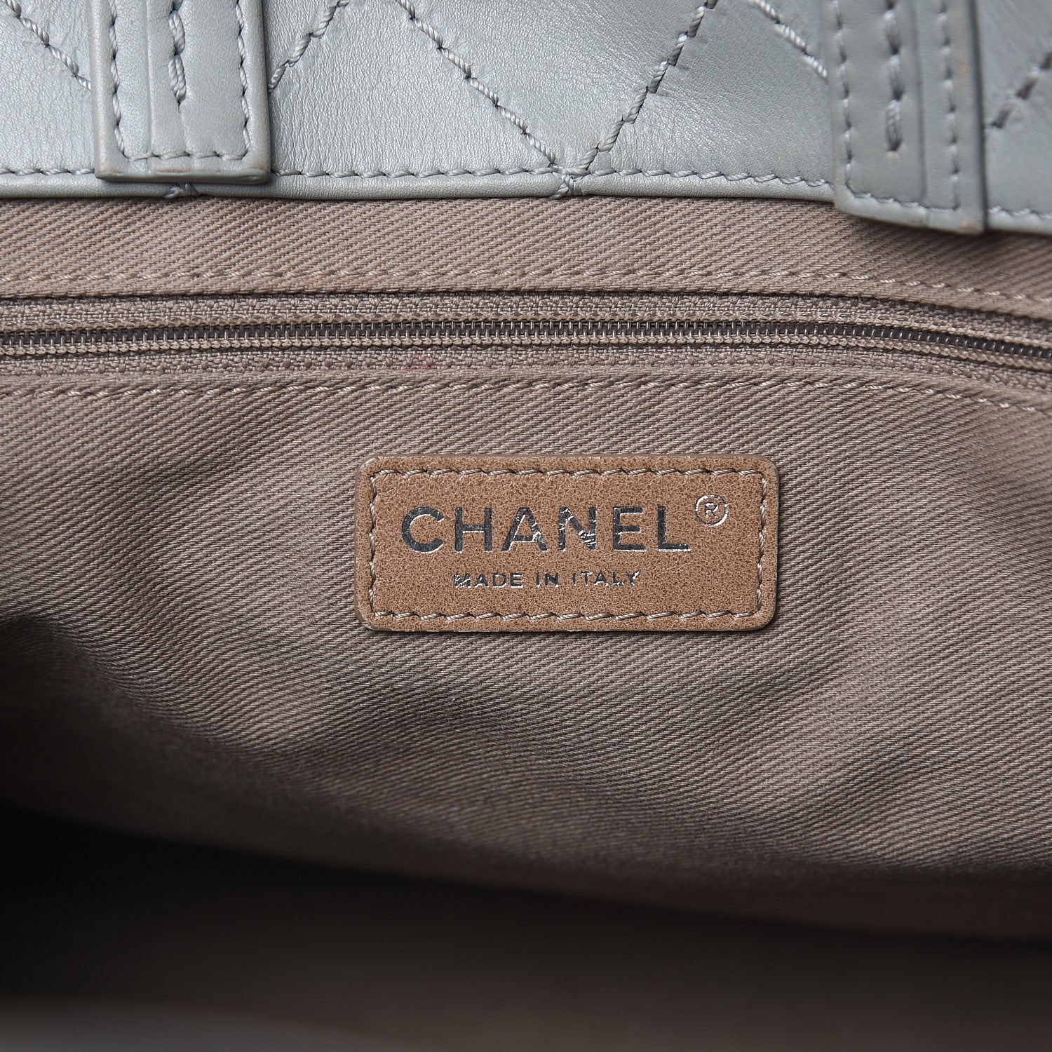 Chanel Grained Calfskin Small CC Pocket Tote Grey 6 of 17