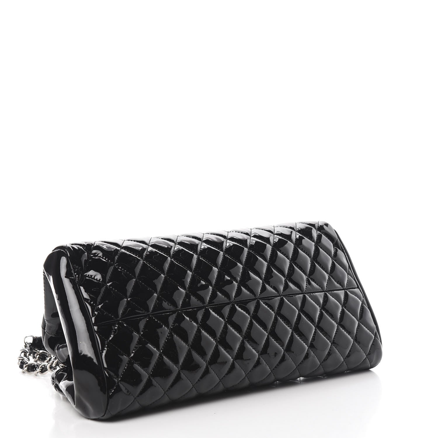 Chanel Patent Quilted Medium Just Mademoiselle Bowling Bag Black 4 of 10
