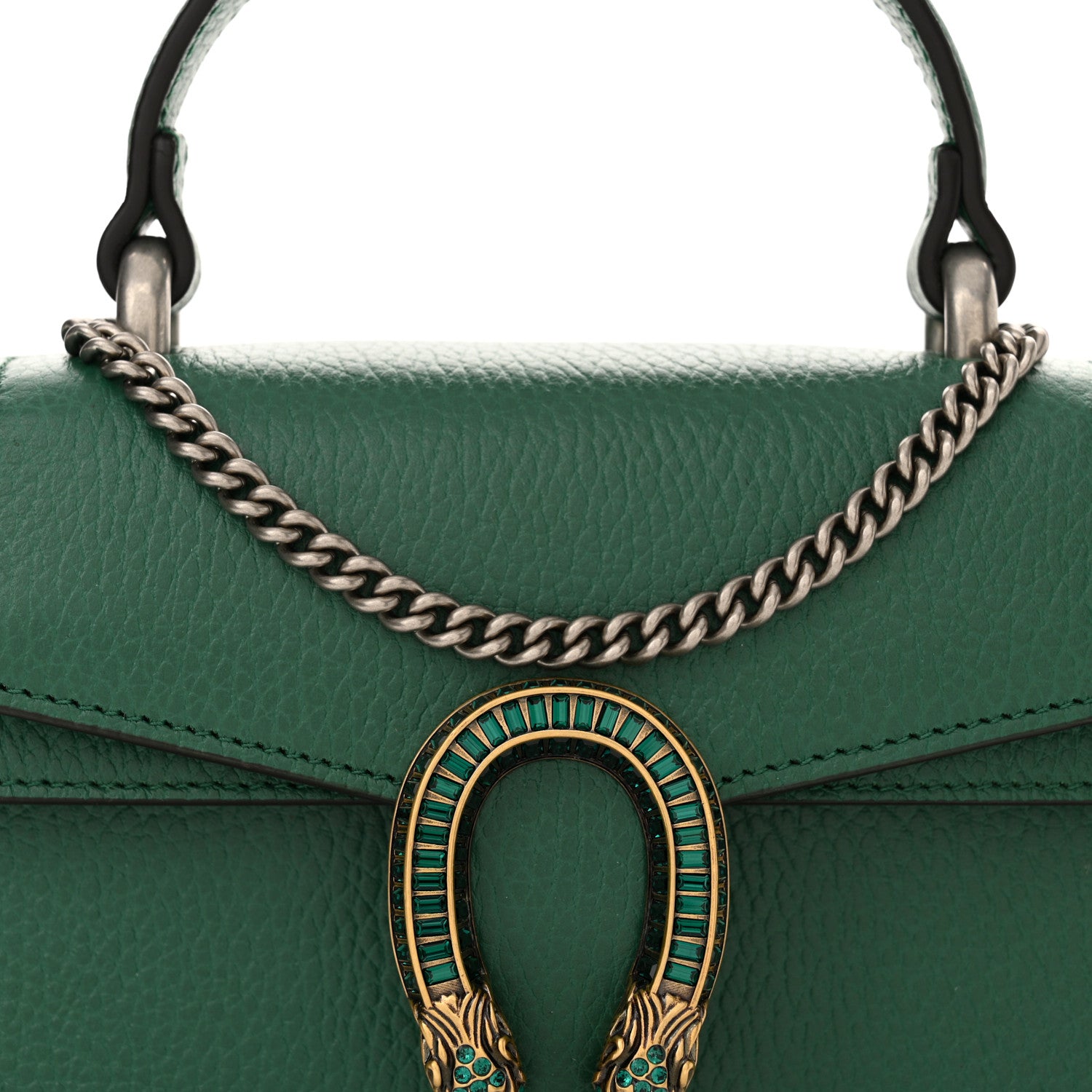 Gucci Dollar Calfskin Crystal Mini Dionysus Top Handle Bag Emerald 8 of 11
